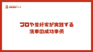 プロや愛好家が実践する 洗車の成功事例