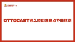 OTTOCAST導入時の注意点や失敗例