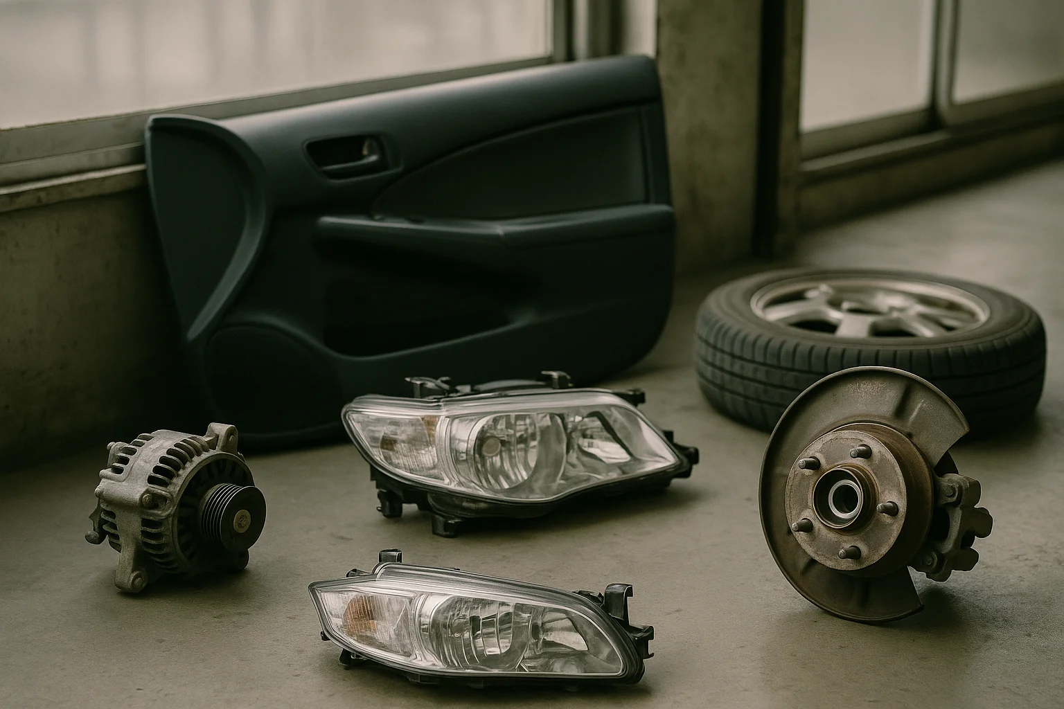 壊れた車の部品