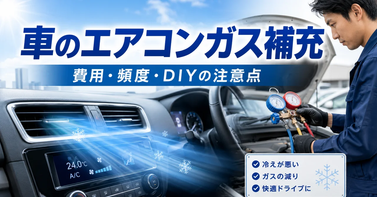車のエアコンガス補充｜費用・自分でできる？頻度の目安と注意点【2026年版】