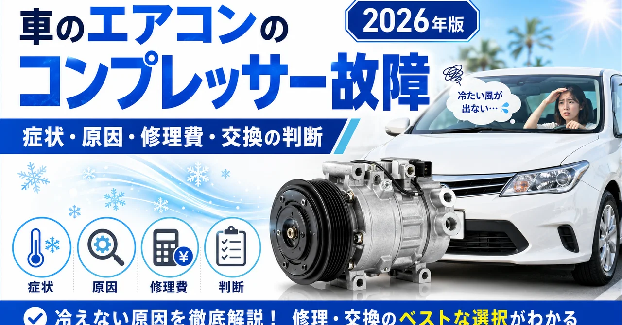 車のエアコンのコンプレッサー故障｜症状・原因・修理費・交換の判断【2026年版】