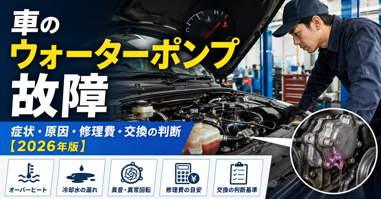 車のウォーターポンプ故障｜症状・原因・修理費・交換の判断【2026年版】