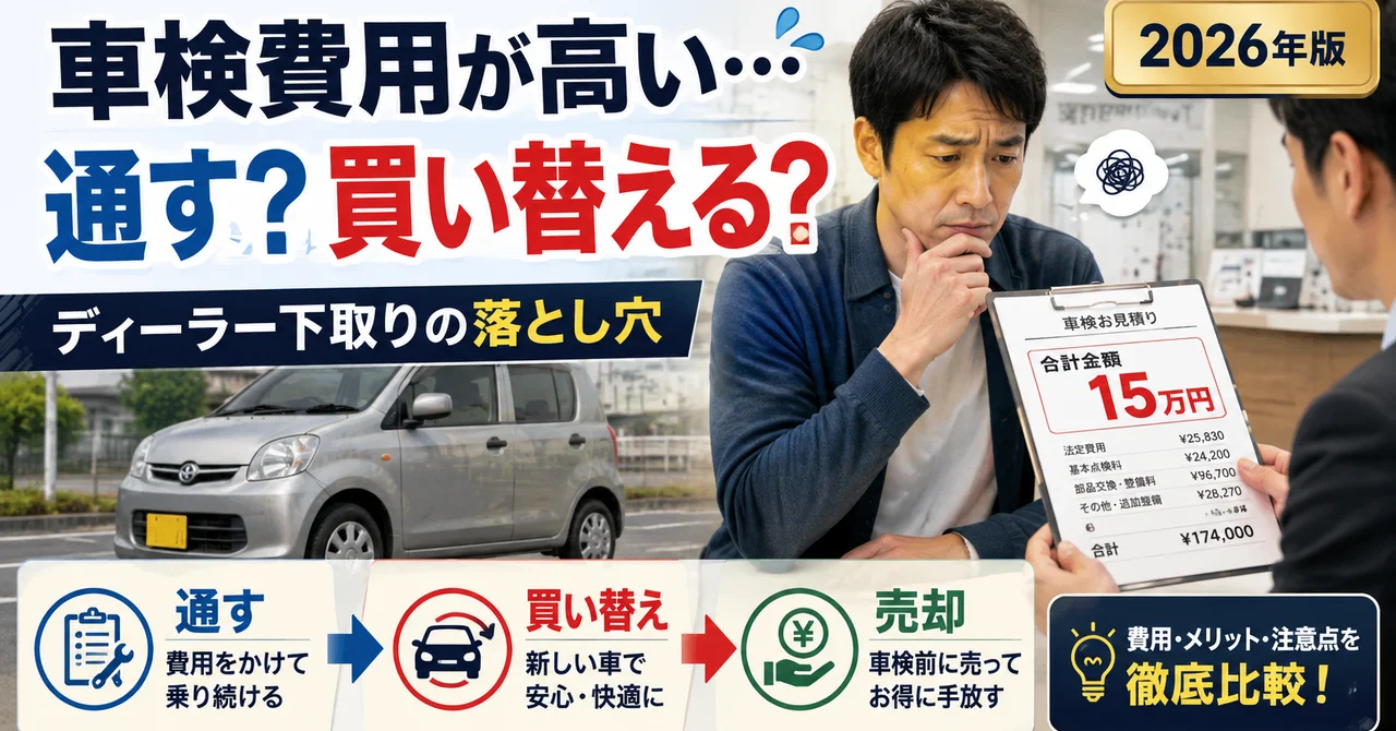 車検費用が高い…通す？買い替える？損しない判断とディーラー下取りの落とし穴【2026年版】