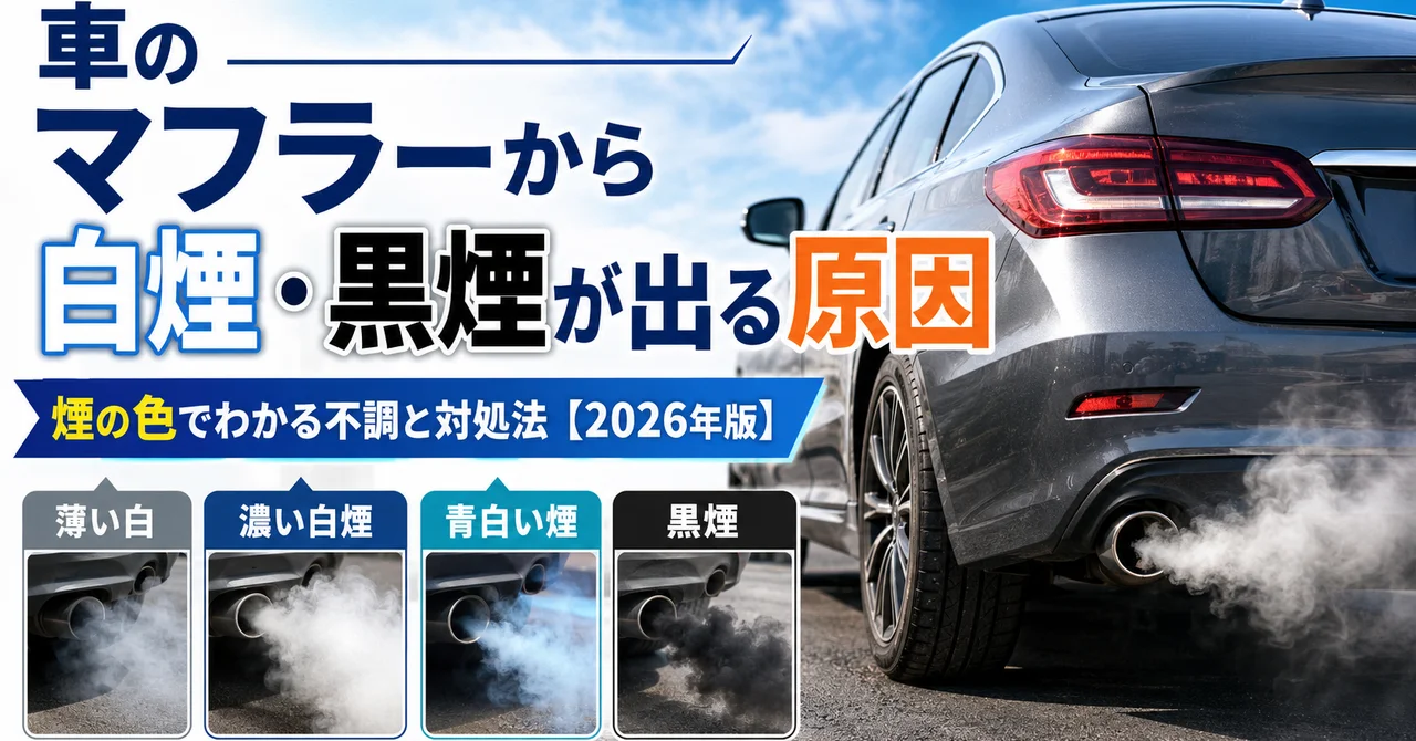 車のマフラーから白煙・黒煙が出る原因｜煙の色でわかる不調と対処法【2026年版】