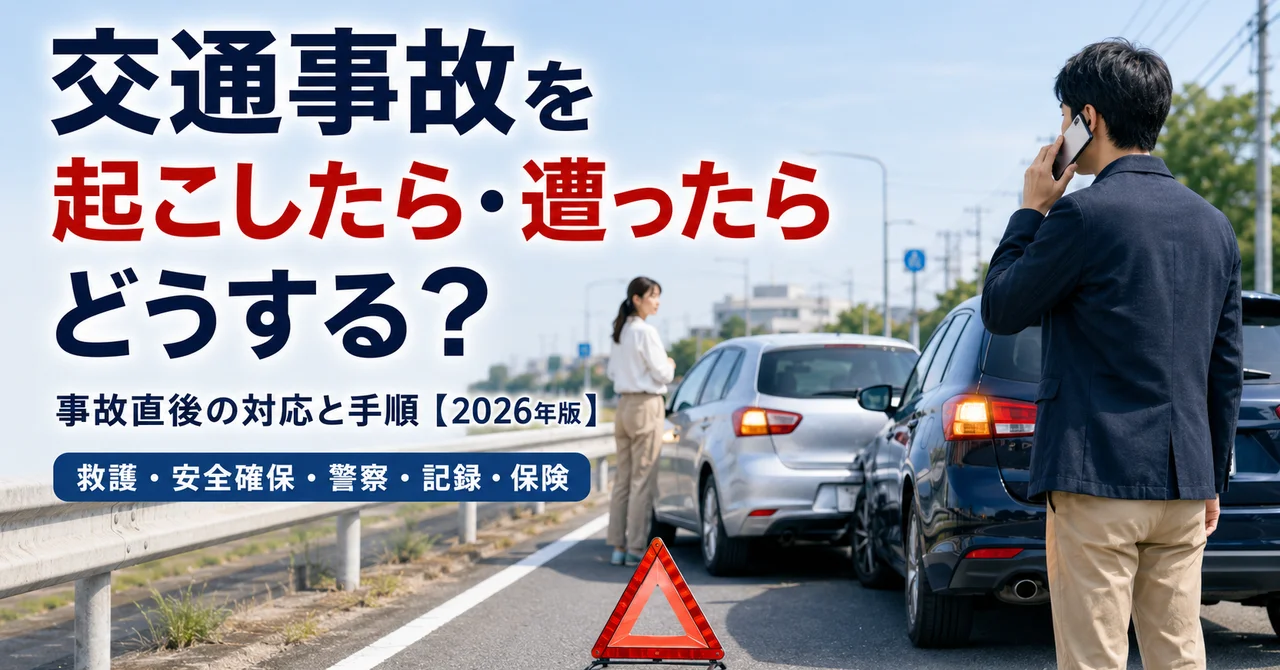 交通事故を起こしたら・遭ったらどうする？事故直後の対応と手順【2026年版】