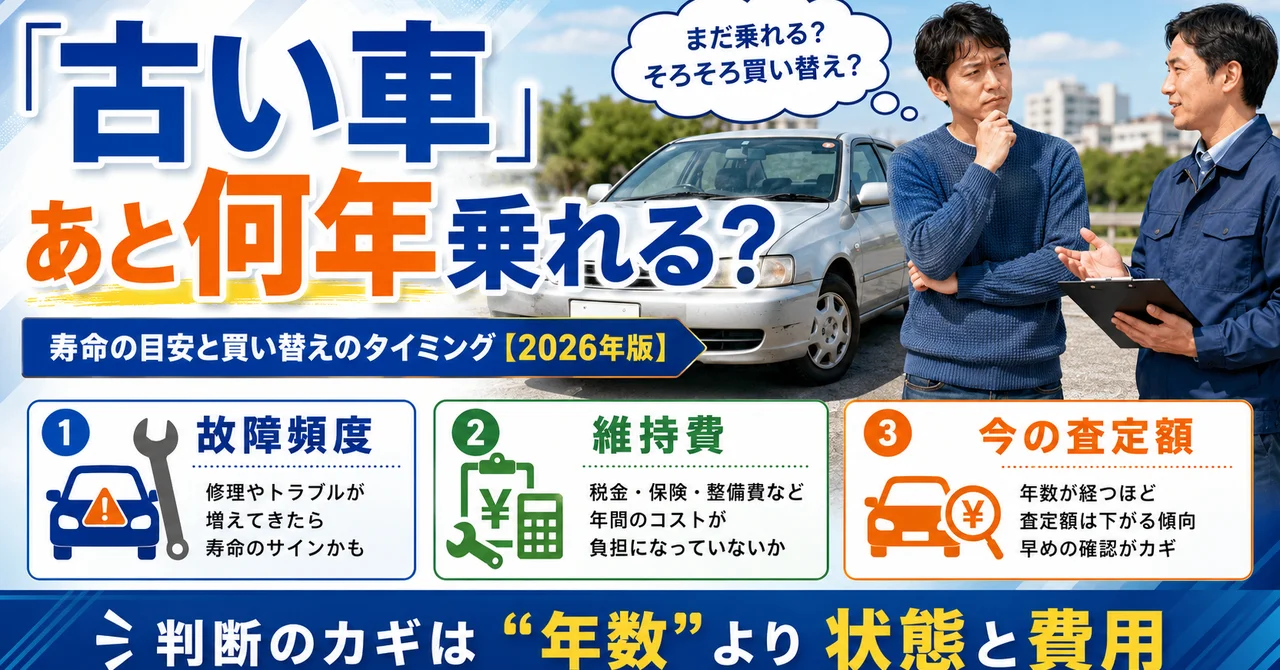 古い車はあと何年乗れる？寿命の目安と買い替えのタイミング【2026年版】