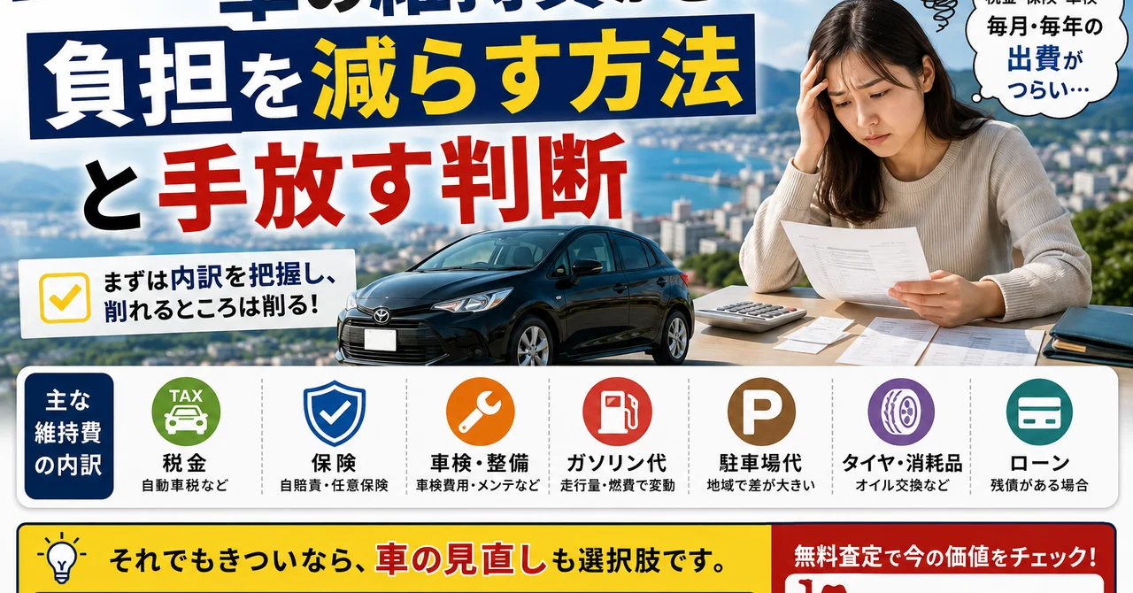 車の維持費がきつい…負担を減らす方法と手放す判断【2026年版】