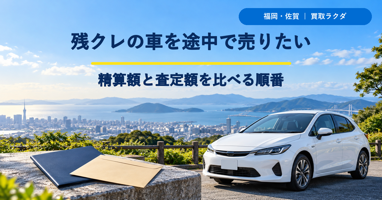 残価設定ローンの車を途中で売りたい｜福岡・佐賀で一括精算額と査定額を比べる順番