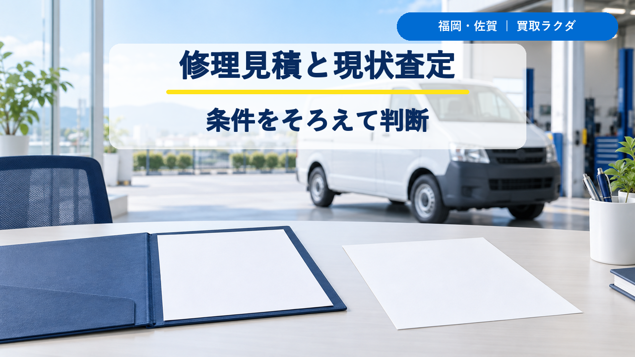 修理後の売却と現状査定を同じ条件で比べる説明画像